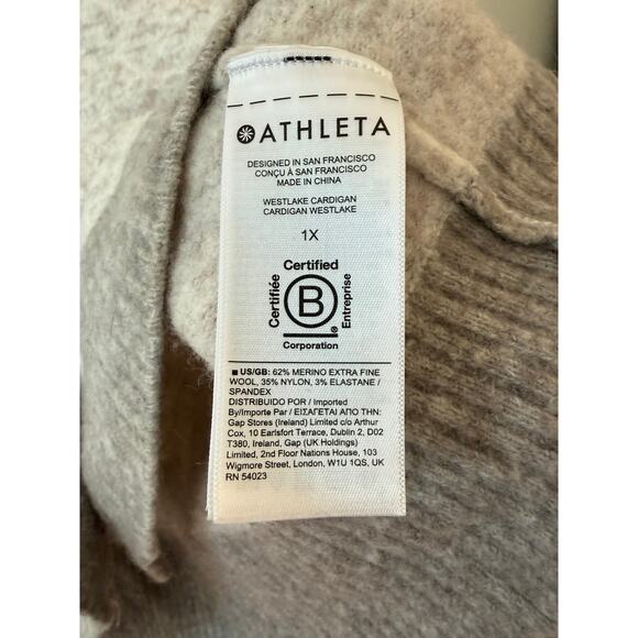 Athleta Westlake Cardigan Womens L Gray Merino Wool - Picture 5 of 6